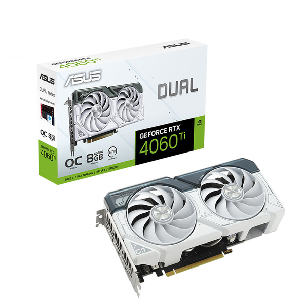 Card màn hình ASUS Dual GeForce RTX™ 4060Ti White Edition 8GB OC GDDR6 - Trăng /White