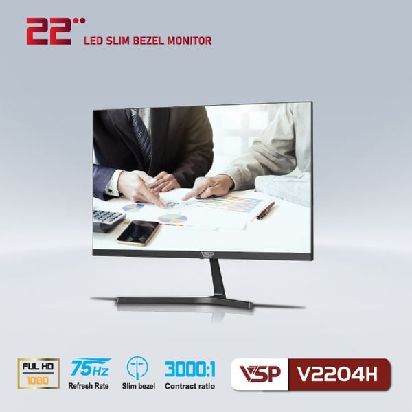 Màn hình phẳng Đen VSP V2204H 22'' FHD VA 100Hz 3ms