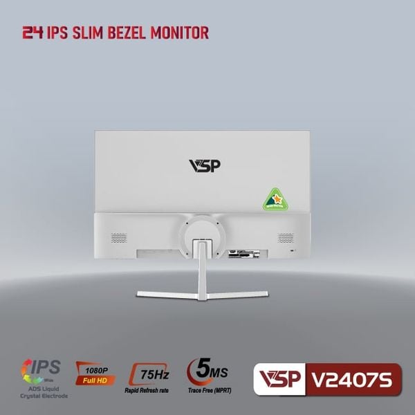 Màn hình phẳng Trắng VSP V2407S 24'' FHD IPS 75Hz 5ms