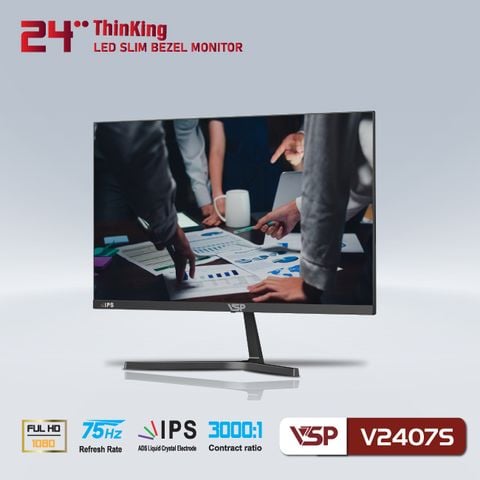 Màn hình phẳng VSP V2407S 24''/FHD/IPS/75Hz/5ms - Đen/Black