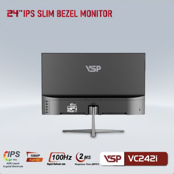 Màn hình phẳng Đen VSP VC242I 24'' FHD IPS 100Hz 2ms