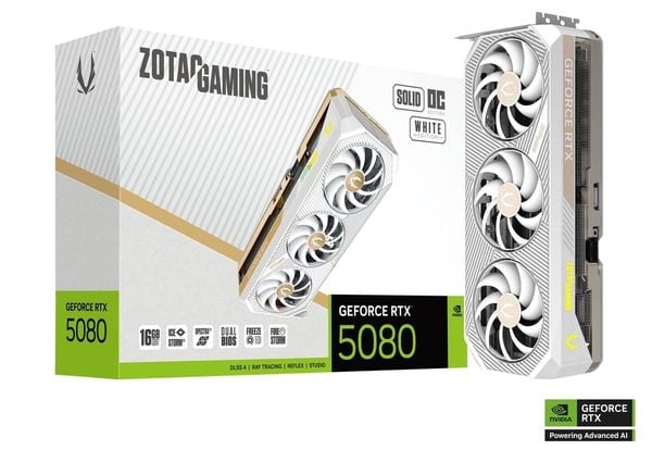 Card màn hình Zotac GeForce RTX 5080 Soild OC White 16GB GDDR7