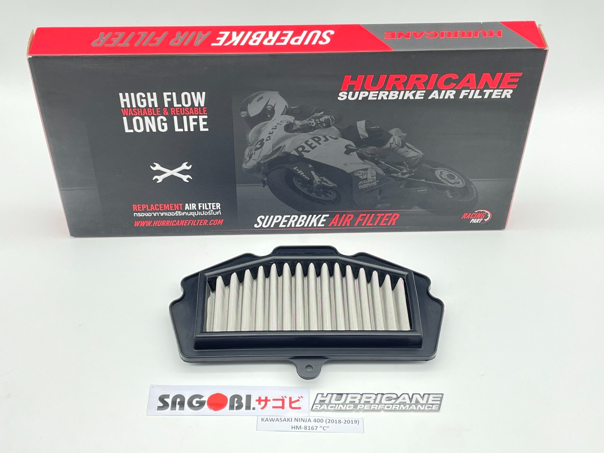 Lọc gió HURRICANE cho NINJA 400, ZX25R – Sagobi