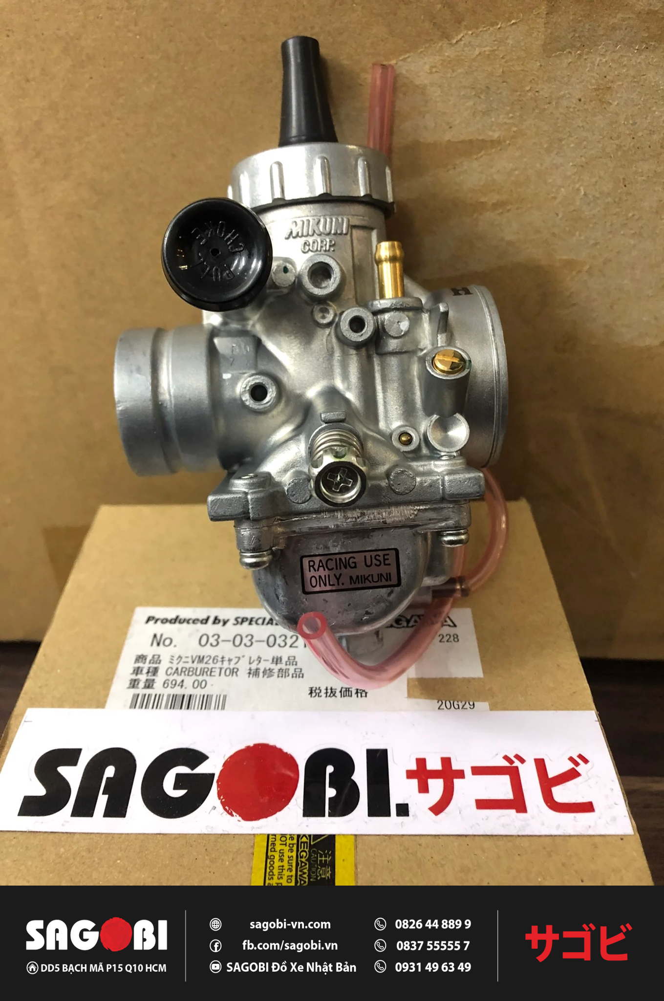 Bình xăng con - chế hòa khí MIKUNI x TAKEGAWA VM26 – Sagobi
