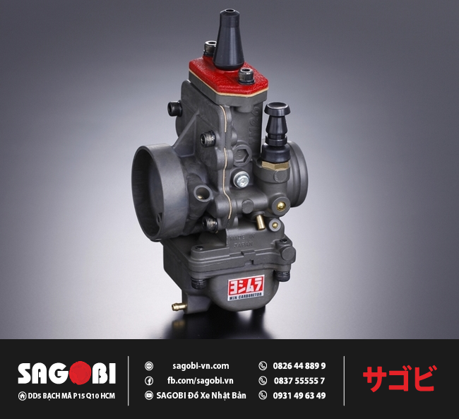 Bình Phạm Bình xăng con - chế hòa khí YOSHIMURA TM - MJN26 (máy nằm