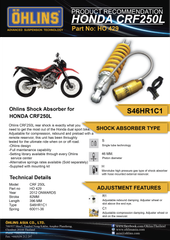  CRF250L Giảm xóc/ phuộc sau Öhlins STX 46 ADVENTURE 