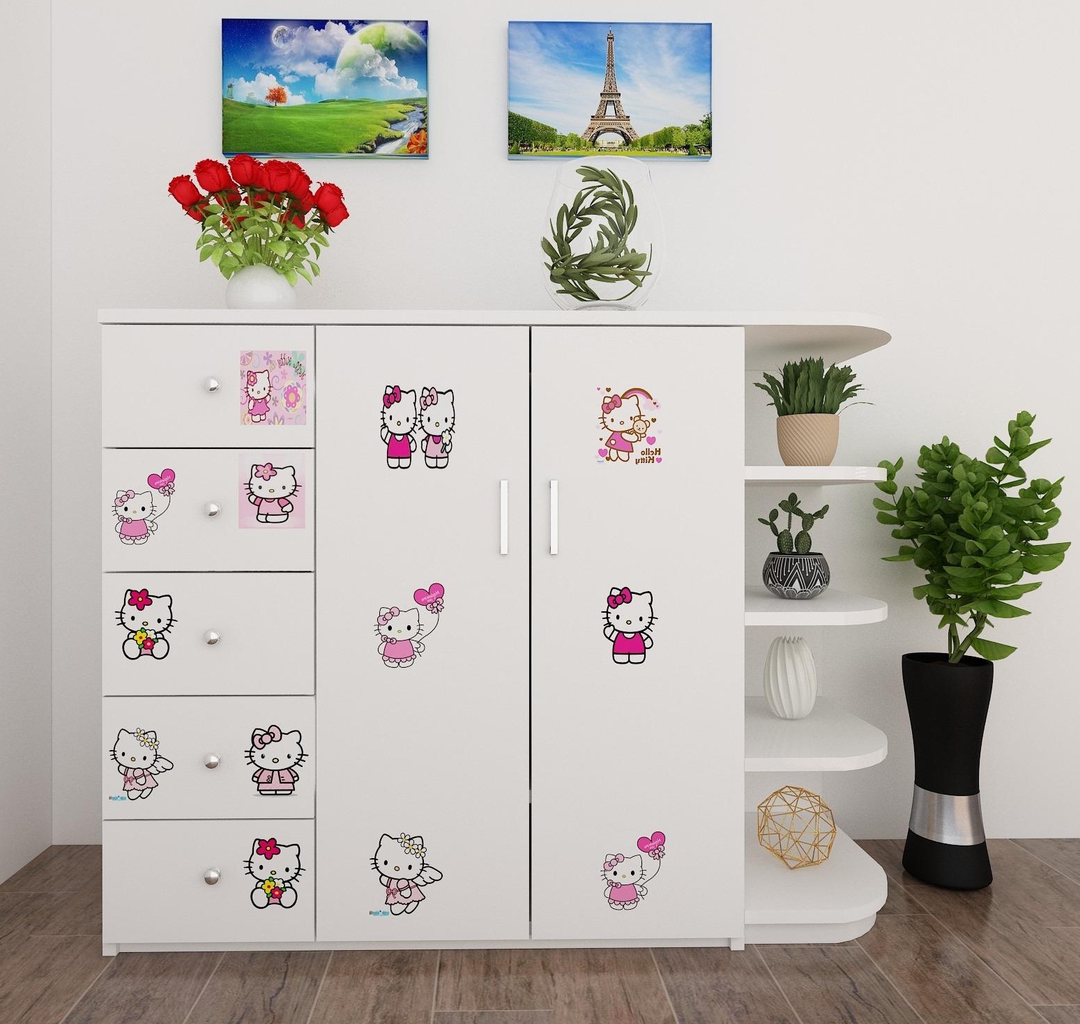 Tủ Nhựa 3 cánh kèm kệ cao cấp GS03