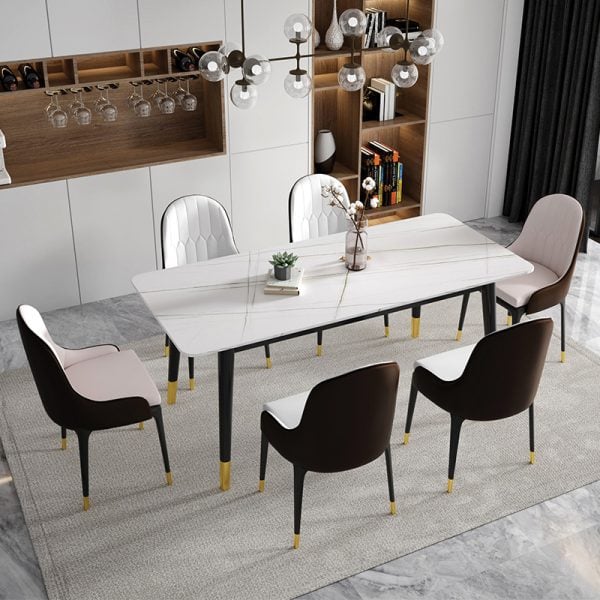 Bàn ăn mặt đá 6 ghế monet nhập khẩu