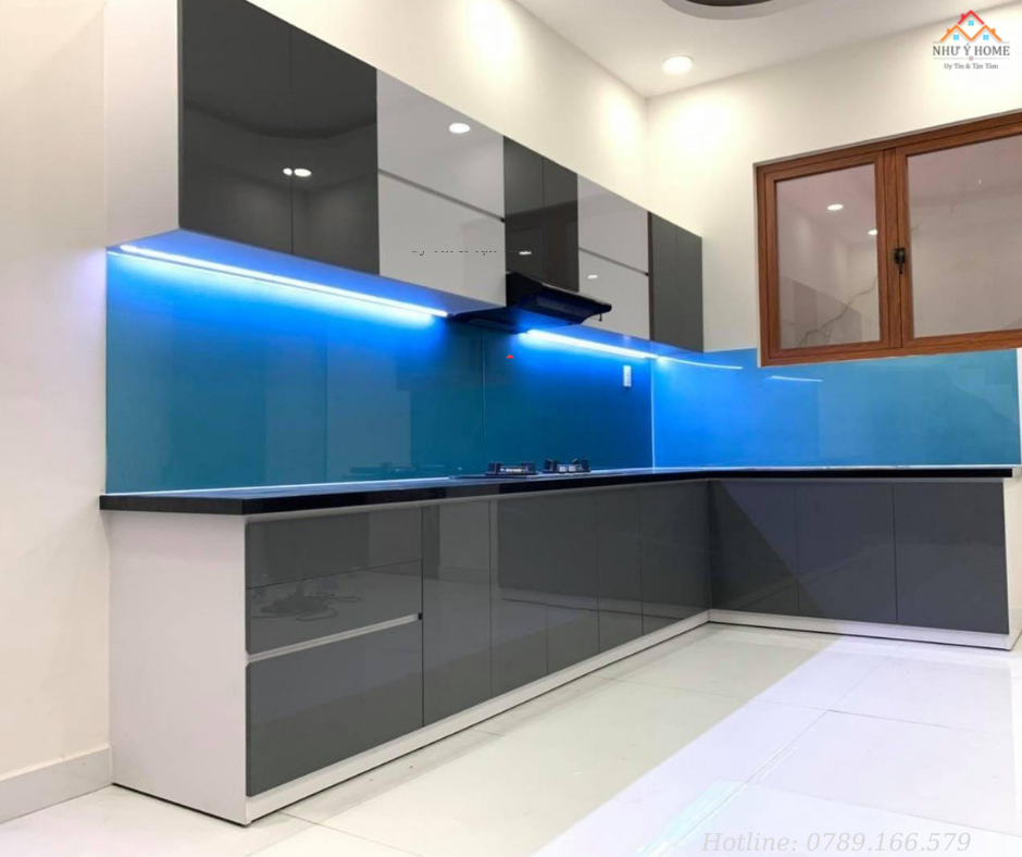 Tủ bếp cánh phủ Acrylic cao cấp - A2