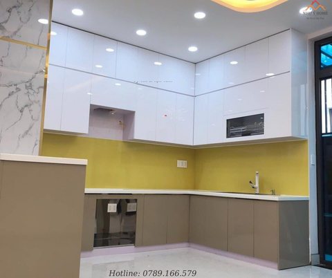 Tủ bếp cánh phủ Acrylic cao cấp - A4