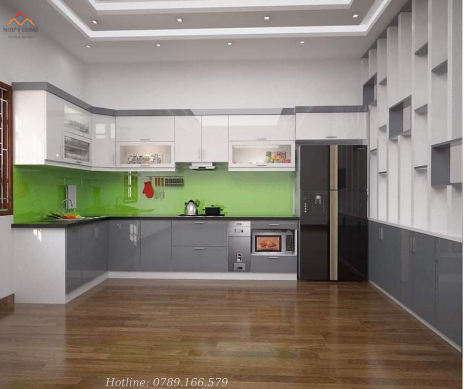 Tủ bếp cánh phủ Acrylic cao cấp - A6