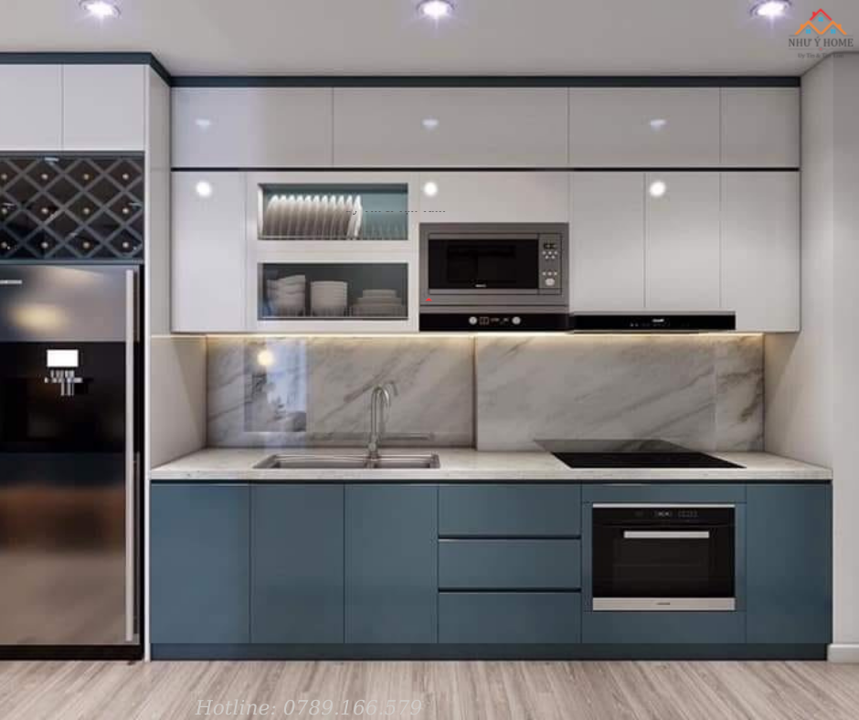 Tủ bếp cánh phủ Acrylic cao cấp - A8