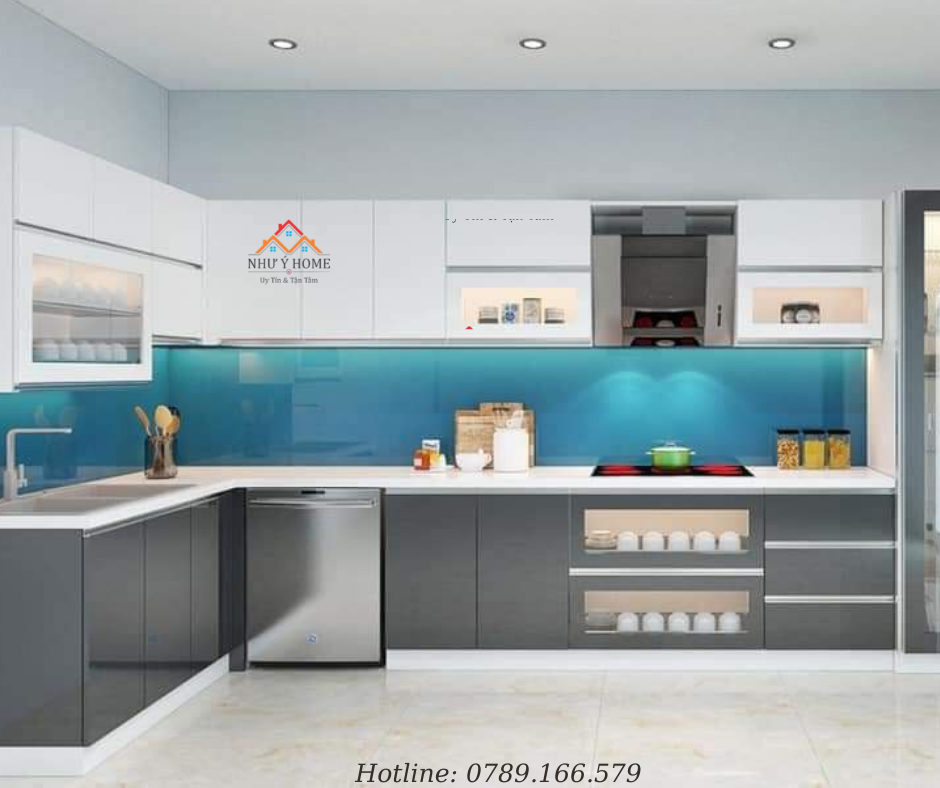 Tủ bếp nhựa Vincoplast cánh acrylic bóng gương TB31