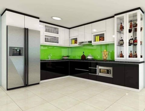Tủ bếp cánh phủ Acrylic cao cấp - A14