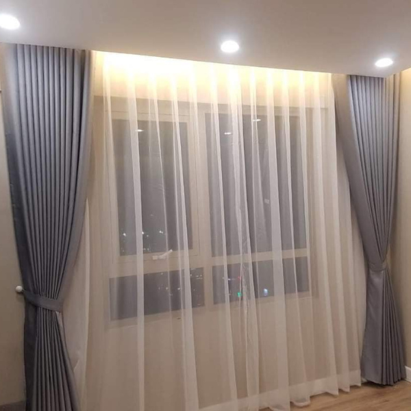 Rèm vải hiện đại phòng ngủ 2 lớp chống nắng R08