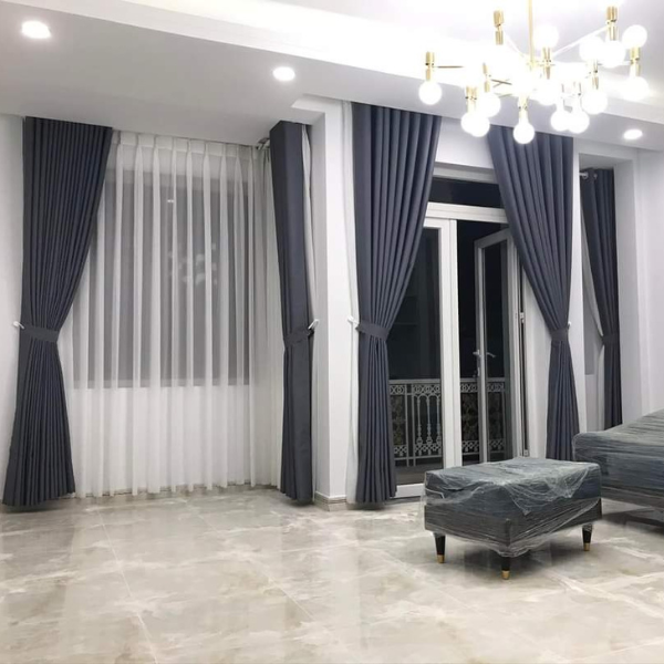 Rèm vải hiện đại 2 lớp chống nắng R04