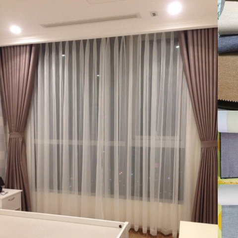 Rèm vải hiện đại 2 lớp chống nắng R14