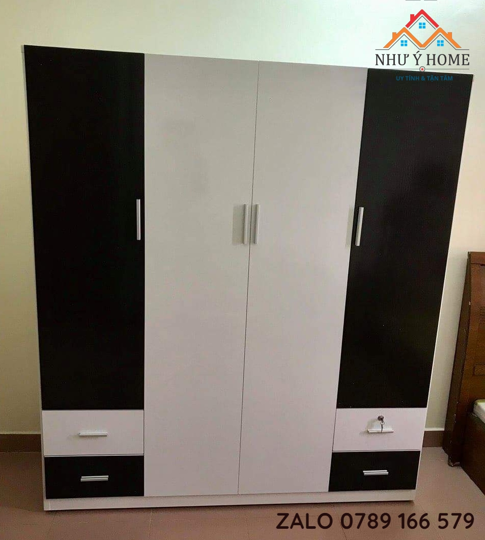 Tủ nhựa quần áo 4 cánh H0015 Như Ý Home