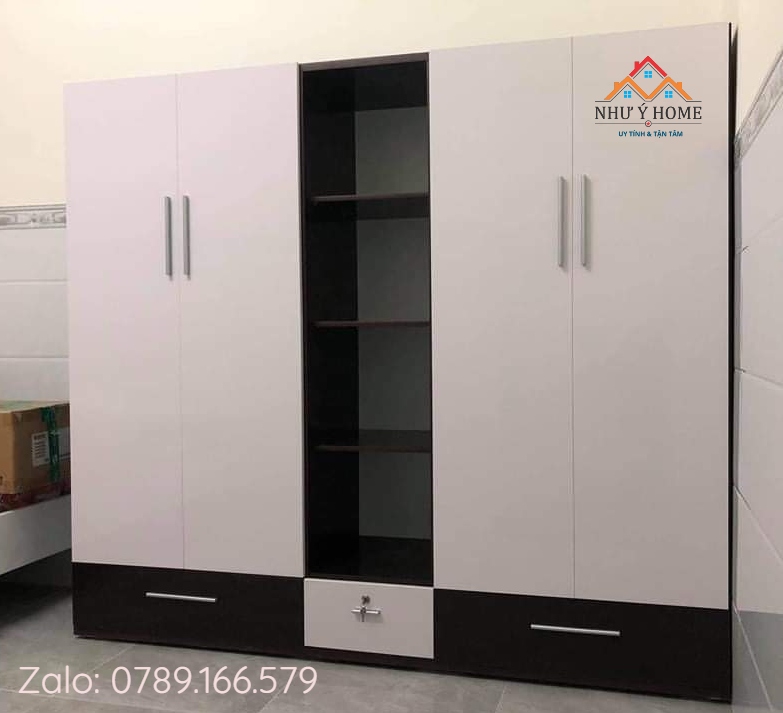 Tủ nhựa quần áo 4 cánh kèm kệ tiện ích H023