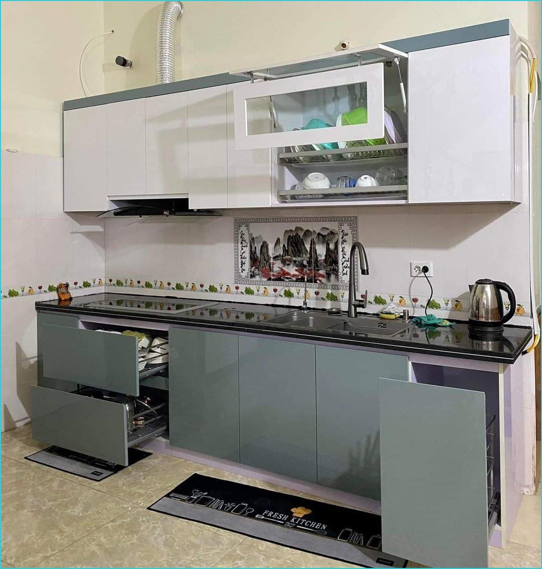Tủ bếp nhựa Acrylic cao cấp -A13