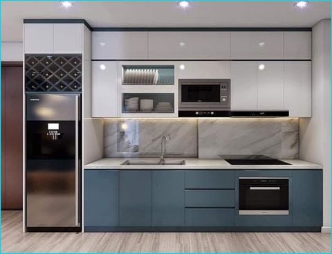 Tủ bếp nhựa Vincoplast cánh phủ acrylic bóng gương TB32