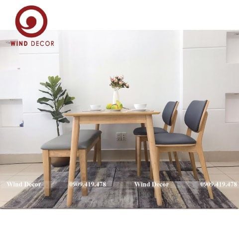  BA-47 Bộ Bàn Ăn 2 Ghế PLC  + Băng Ghế 