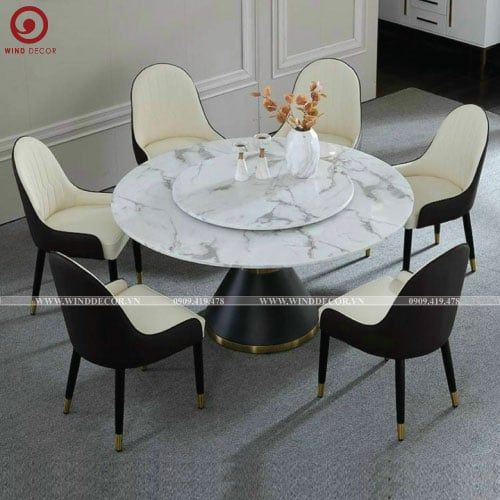  Bàn tròn xoay 2 mặt đá Keisha 