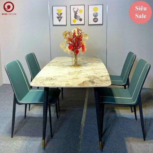  Bộ bàn ăn Ceramic và 4 Ghế Zera 