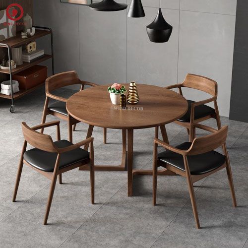  BA-11 Bộ Bàn Ăn Grace Round và 4 Ghế Hirosima Rubber 