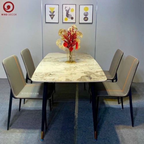  Bộ bàn ăn Ceramic và 4 Ghế Zera 