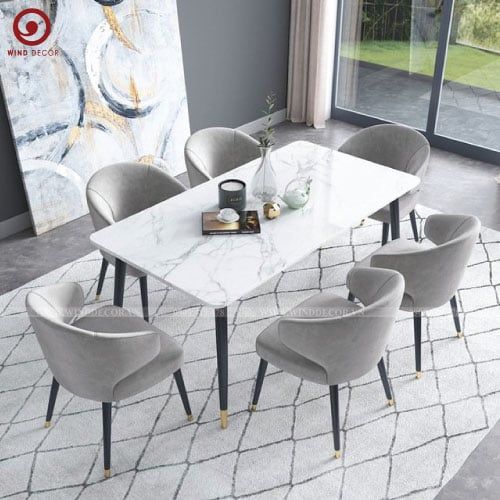  BAC-33 Bàn ăn Ceramic A5 và 6 ghế Minotti 