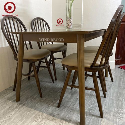  BA-88 Bộ bàn ăn 4 ghế Windsor bọc nệm 
