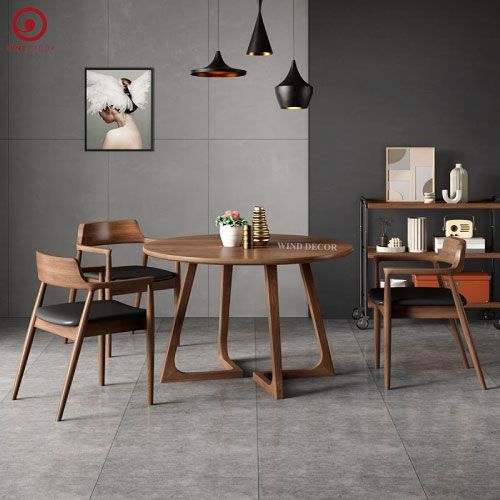  BA-11 Bộ Bàn Ăn Grace Round và 4 Ghế Hirosima Rubber 