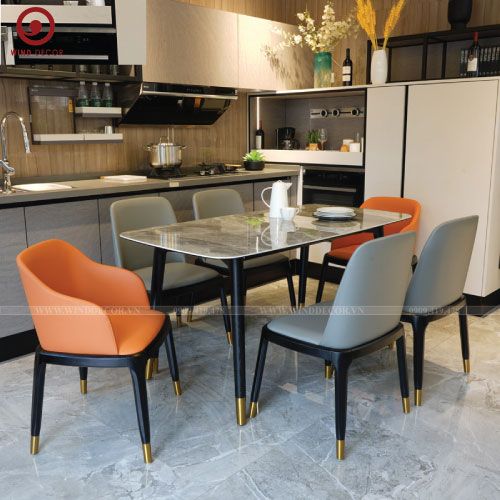  BAC-89 Bộ bàn ăn Ceramic Ozio và 2 ghế Grace-G, 2 ghế Grace-G có tay 