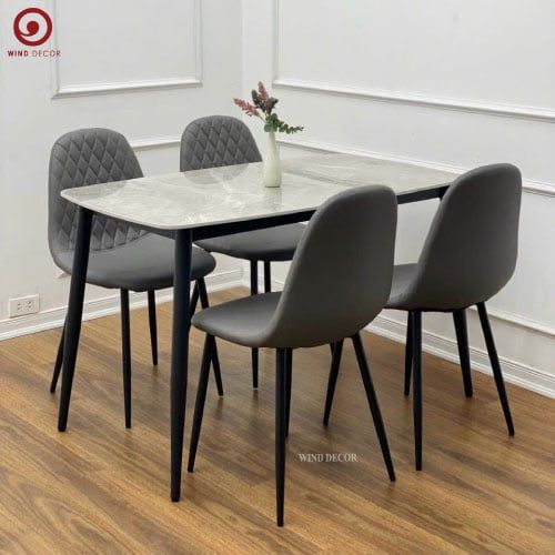  Bộ bàn ăn Ceramic và 4 Ghế Venus Trám 