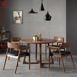  BA-11 Bộ Bàn Ăn Grace Round và 4 Ghế Hirosima Rubber 