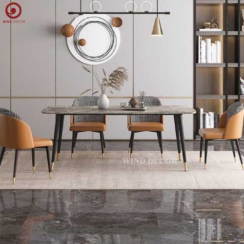  BAC-181 Bộ bàn ăn Ceramic Ozio và 4 ghế Fil Noir Minotti 