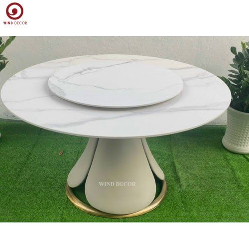  Bàn ăn tròn 2 mặt đá xoay Melisa 