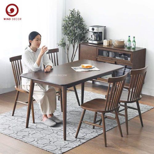  BA-03 Bộ Bàn Ăn 4 Ghế Pinnston Wood - Ghế Song Tiện 
