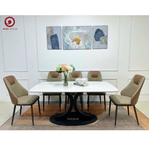  Bộ bàn ăn Chanel Ceramic và 5 Ghế Lysa 