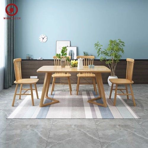  BA-30 Bộ Bàn Ăn 4 Ghế Pinnston Wood - Ghế Song Tiện 