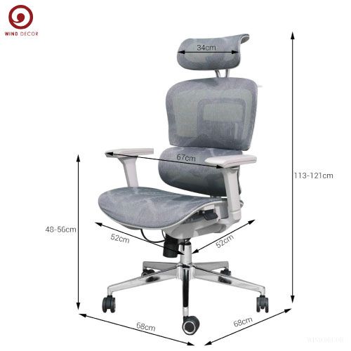  Ghế công thái học Ergonomic có tựa chống mỏi GAK-893 