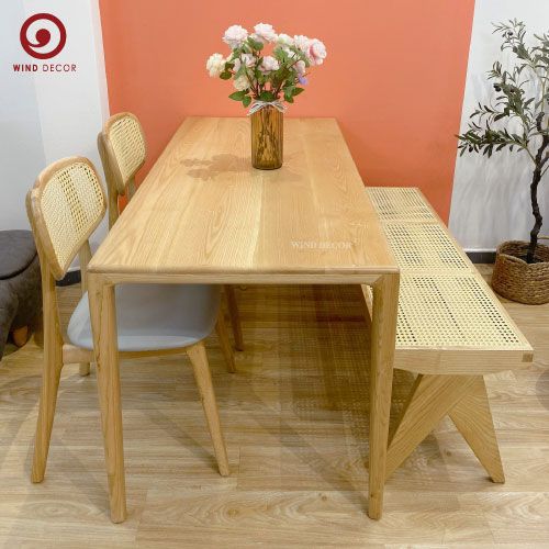  BA-60 Bộ Bàn Ăn Neva và 2 Ghế MayoiSeater và Ghế Băng Mây Rattan 