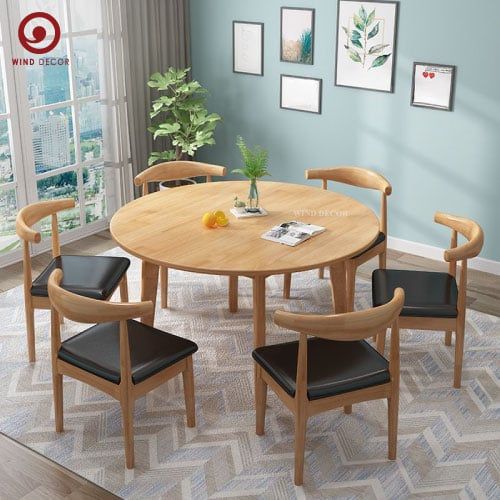 BA-92 Bộ Bàn Ăn Luna Round và 4 Ghế Bull 