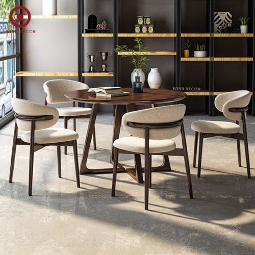  BA-87 Bộ Bàn Ăn Grace Round và 4 Ghế Oleandro ASH 