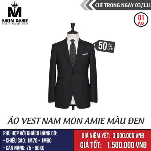 [NGÀY 3.11]  Áo Vest Nam Mon Amie Đen