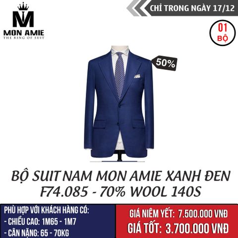 [Ngày 17.12] Bộ Suit Nam Mon Amie Xanh Navy F74.085