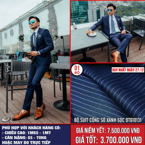 [Ngày 27.12] Bộ Suit Công Sở Xanh Sọc DT610131