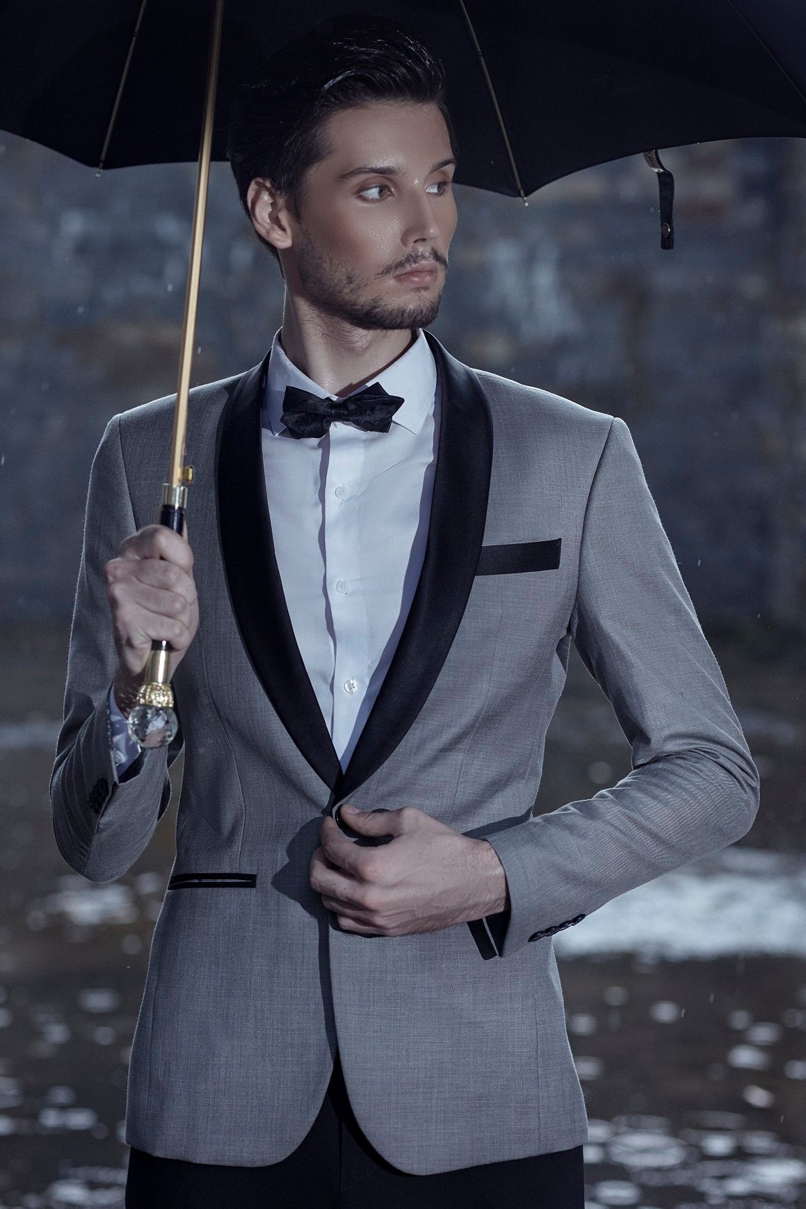 Bộ vest tuxedo màu xanh đen đẹp sang trọng