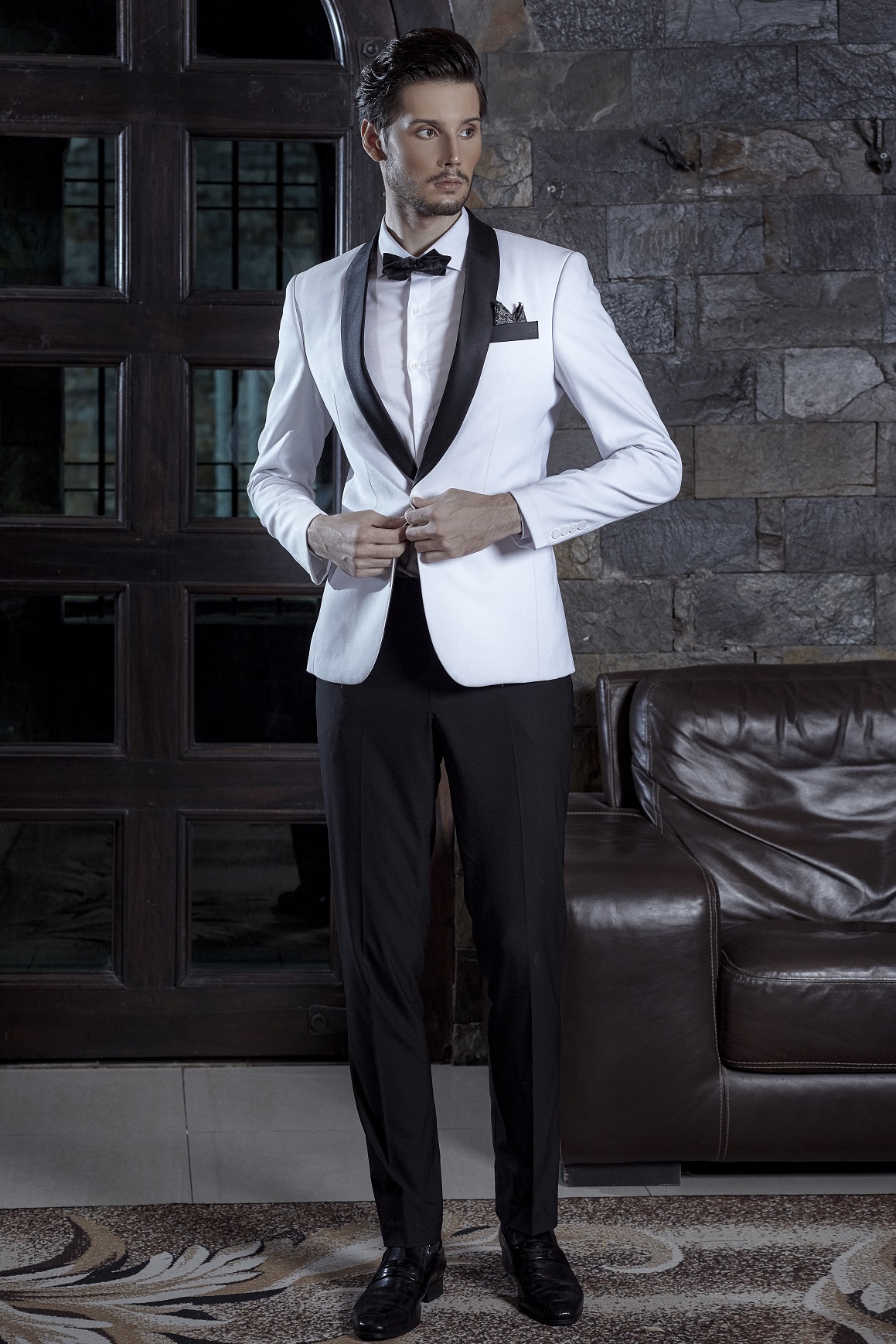 Tuxedo Đen  Trắng Dsuit  Suit và Vest nam cao cấp